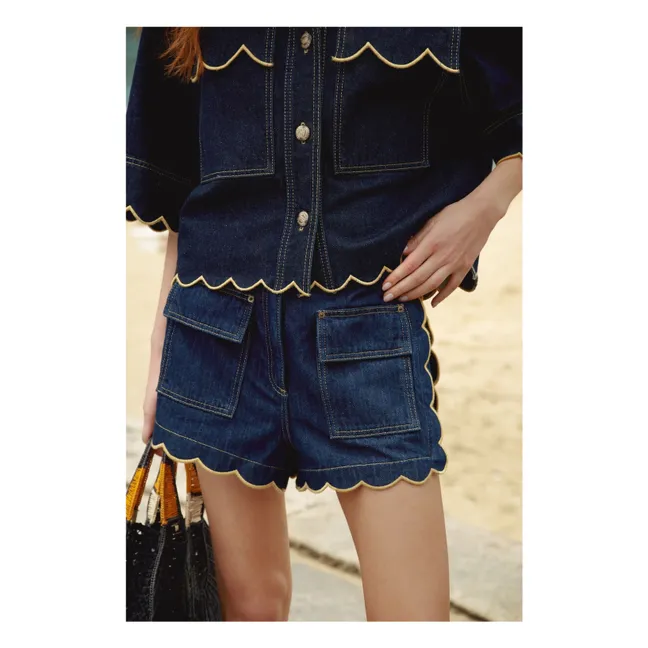 Short Pleats | Denim brut