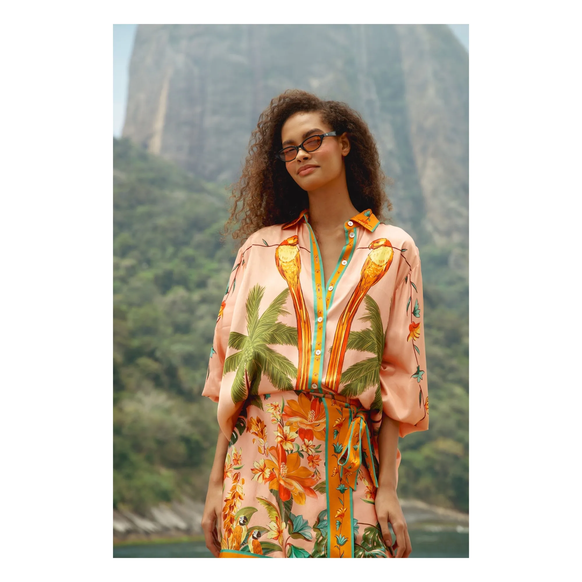 Chemise Birds | Corail- Image produit n°2