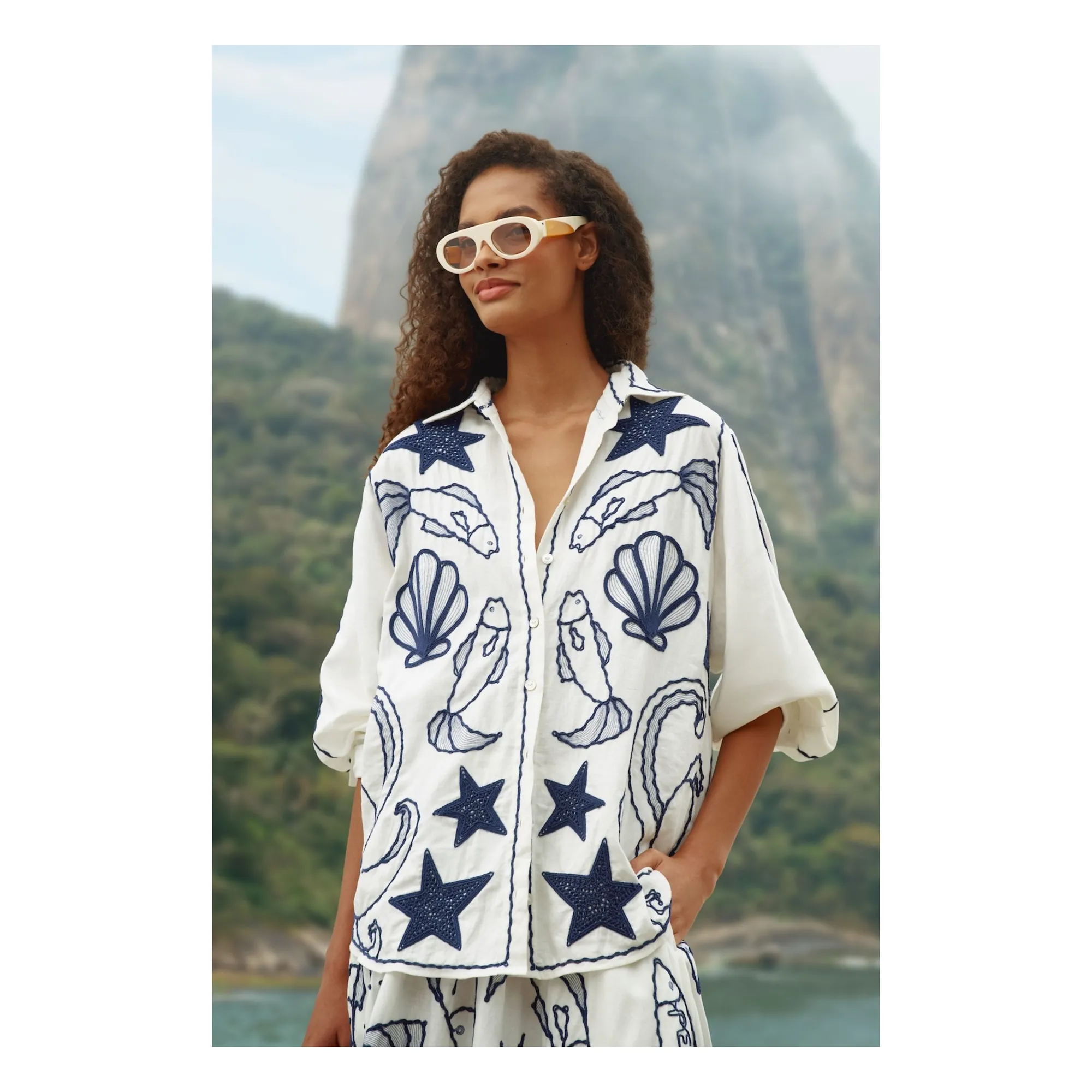Chemise Fresh Fish Lin | Blanc cassé- Image produit n°2