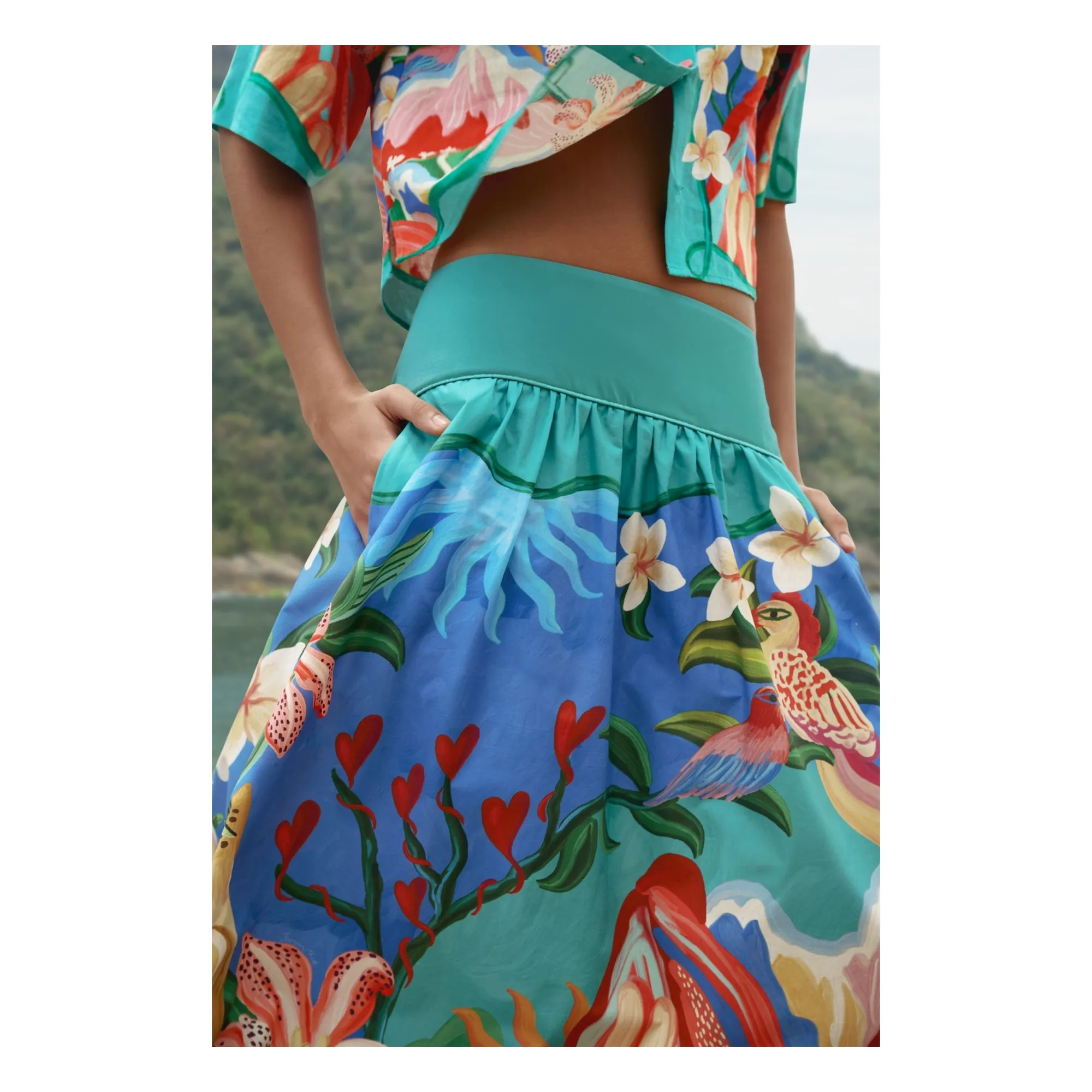 Jupe Garden Of Life Coton | Bleu- Image produit n°3