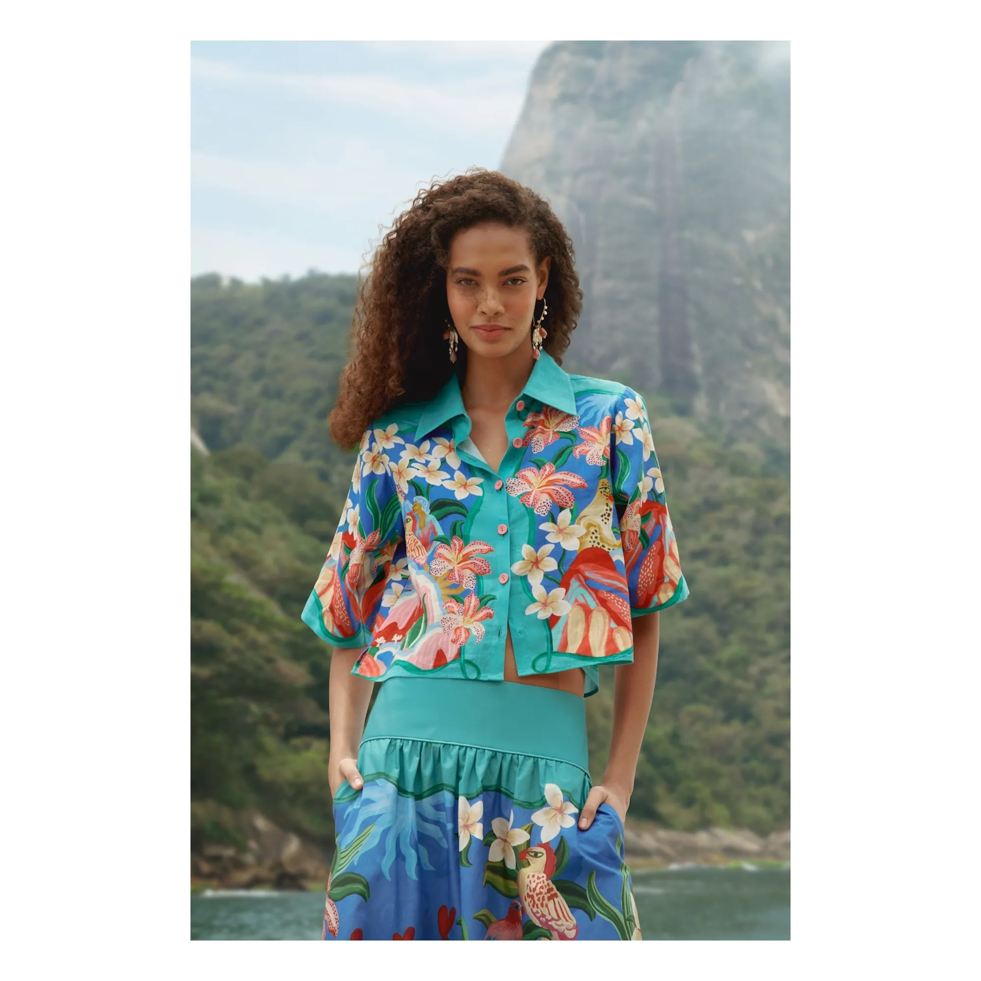 Chemise Garden Of Life Lin | Bleu- Image produit n°2