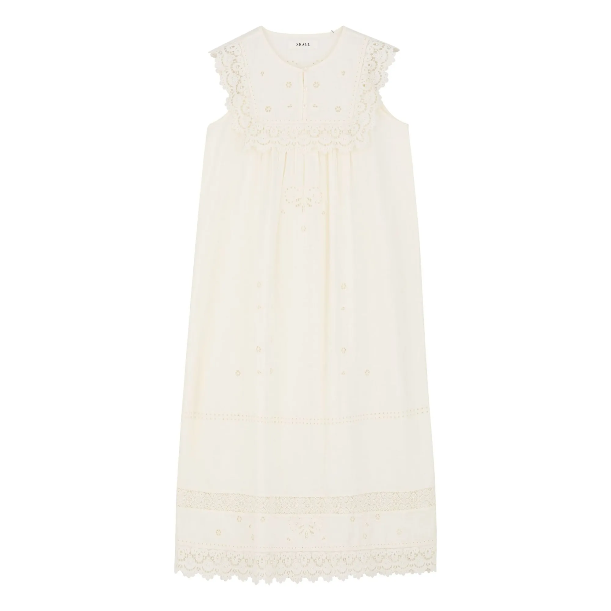 Skall Studio Ecru Tallulah Dress Linen And Organic Cotton