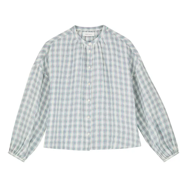 Blouse Carreaux Cilla Lin | Bleu