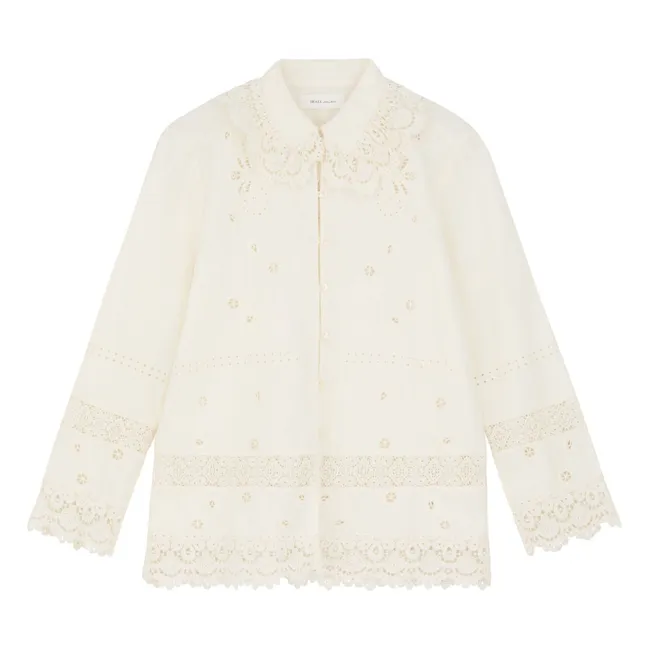 Blouse Tallulah Lin et Coton Bio | Ecru