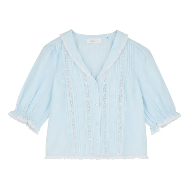 Blouse Magnolia Coton Bio | Bleu ciel