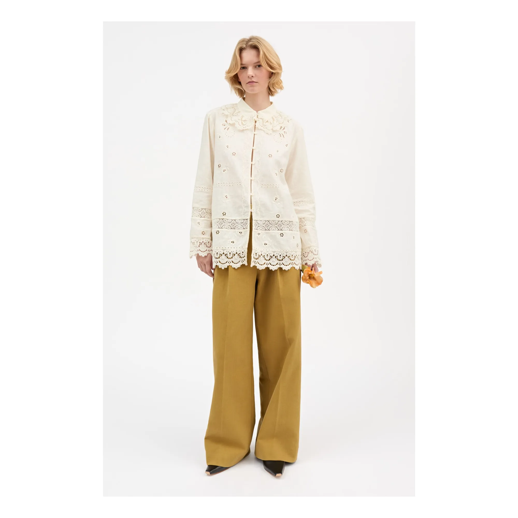 Blouse Tallulah Lin et Coton Bio | Ecru- Image produit n°1