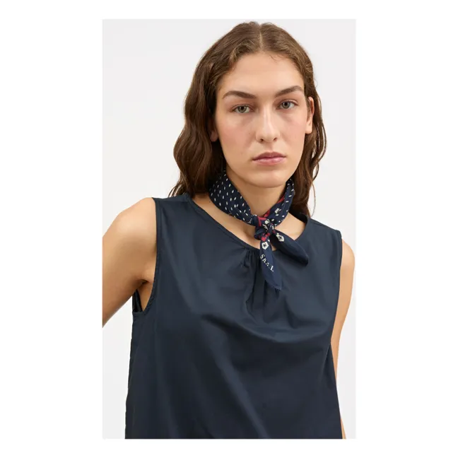 Foulard Juniper Coton Bio | Bleu marine
