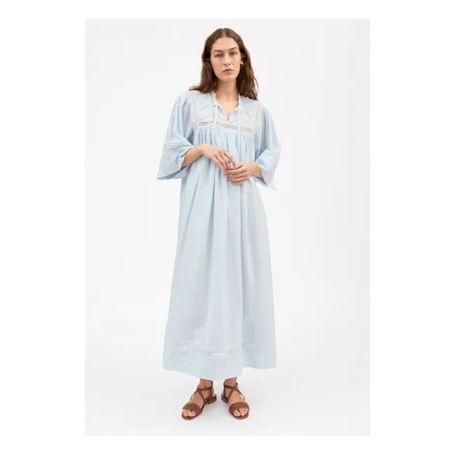 Robe Magnolia Coton Bio | Bleu ciel