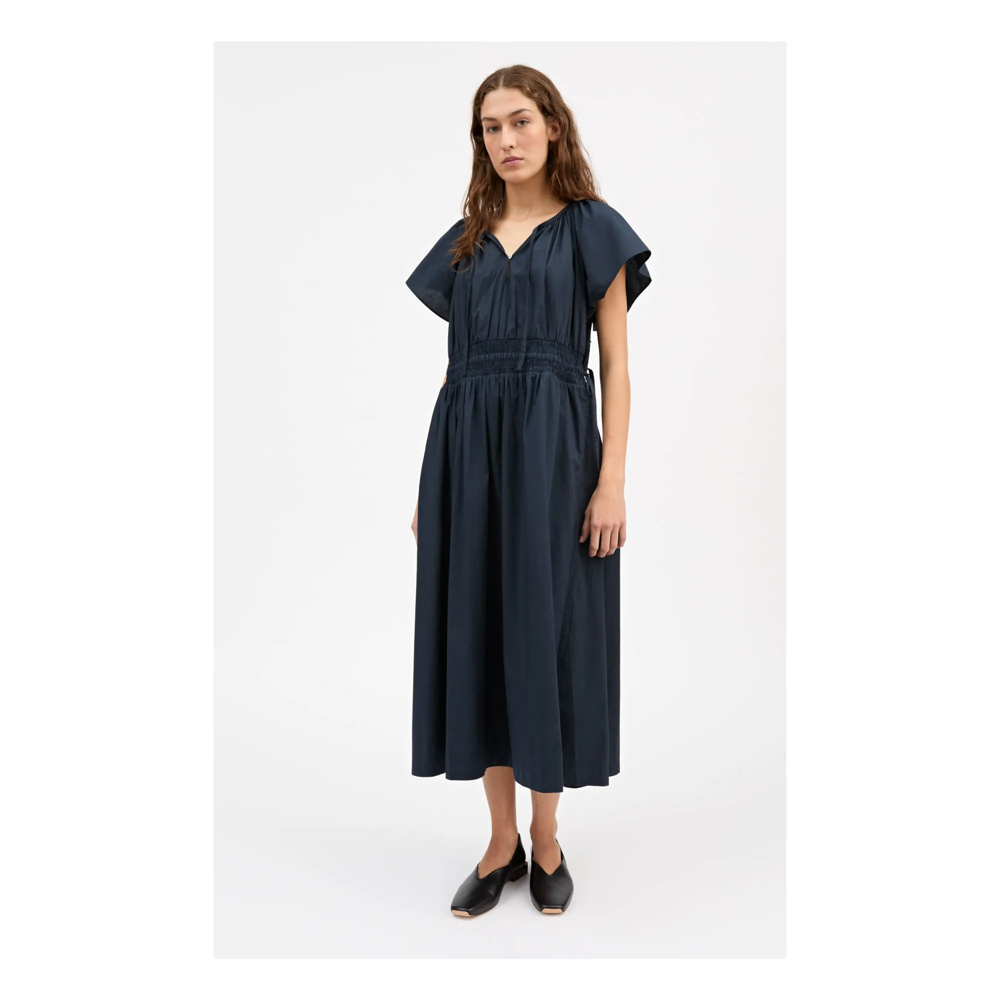 Robe Amira Coton Bio | Bleu marine- Image produit n°1