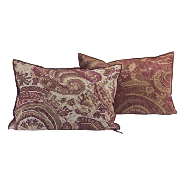 Coussin Vice Versa Jacquard Paisley In & Outdoor  | Rose