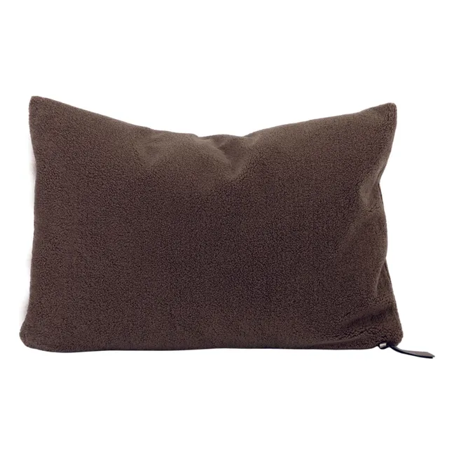 Coussin Vice Versa Bouclette Teddy | Marron glacé