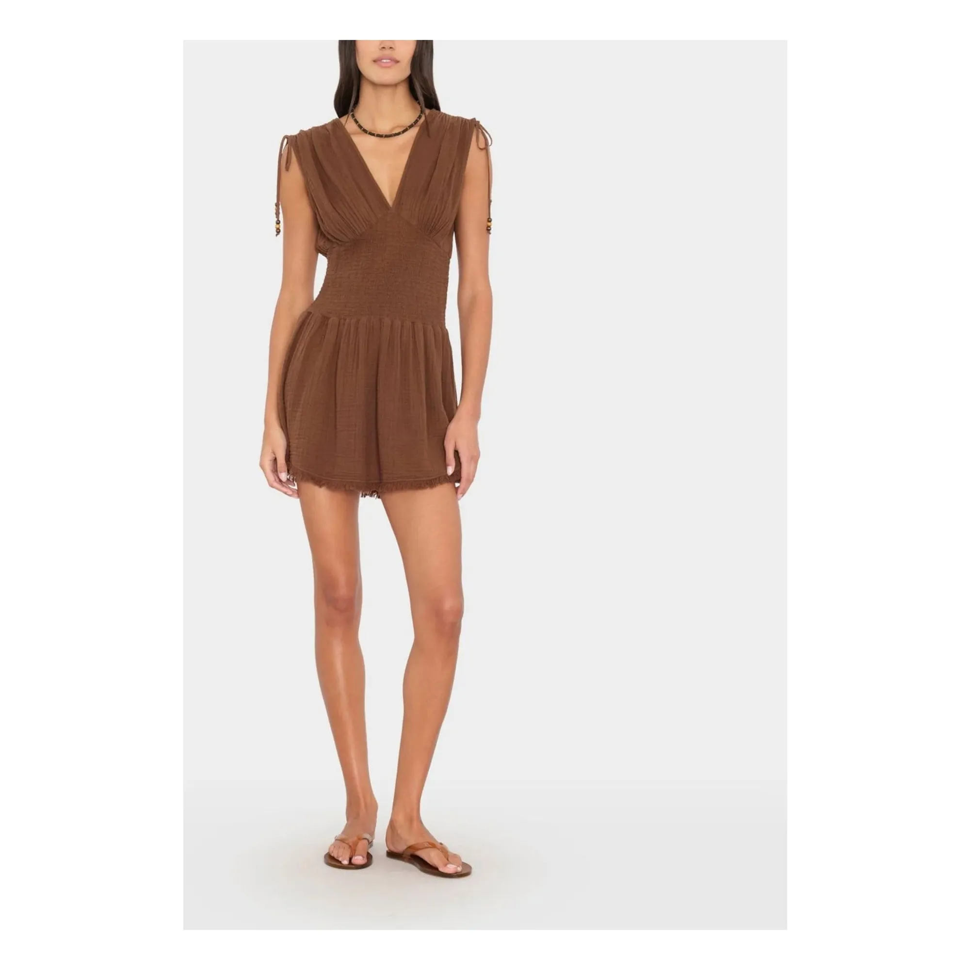 Xirena Chocolate Thelma Cotton Gauze Dress
