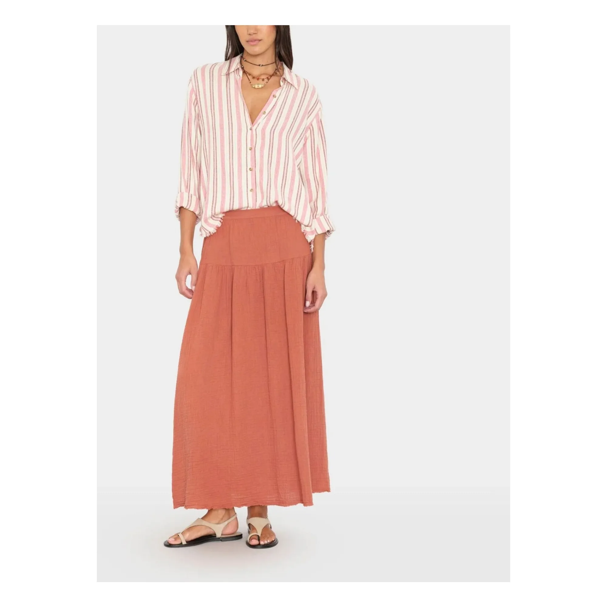 Xirena Rust Evelyn Cotton Skirt