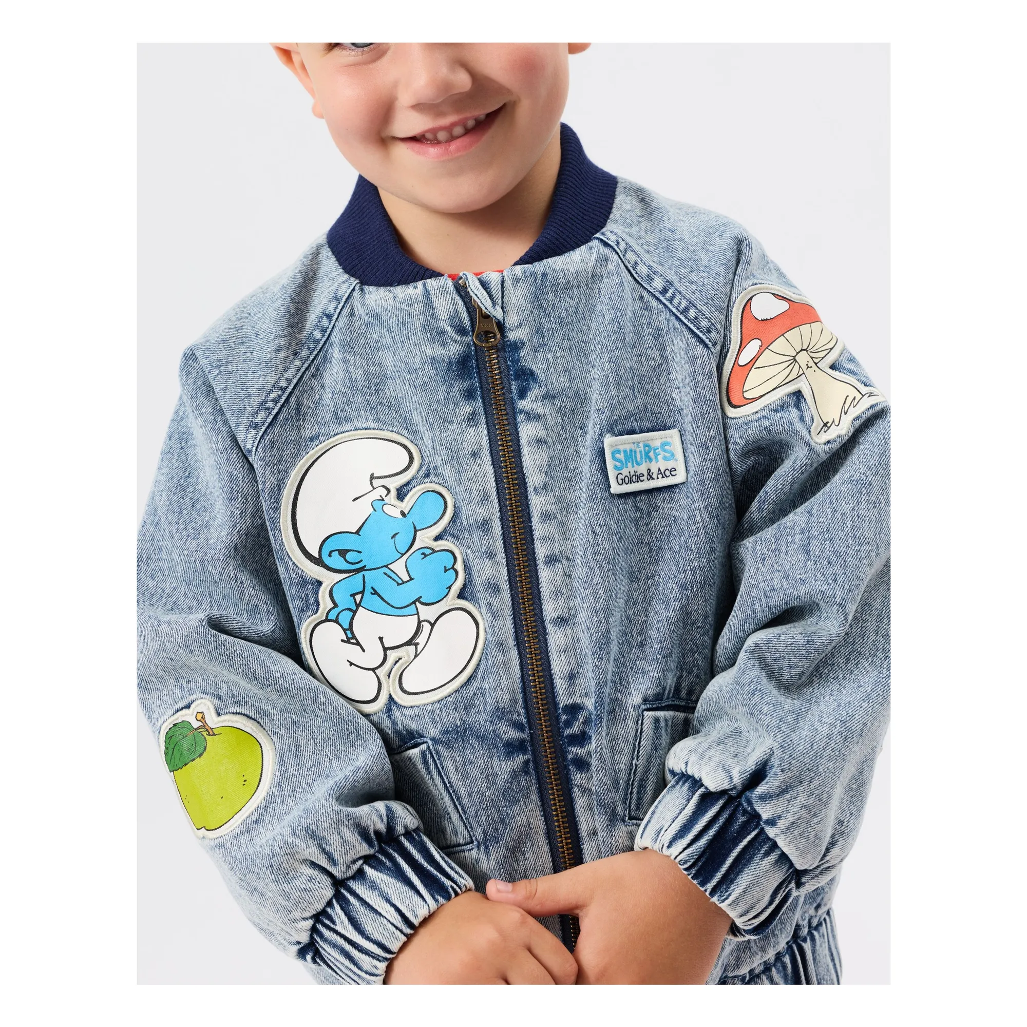 Blouson Denim - Goldie + Ace x Schtroumpfs | Bleu- Image produit n°2
