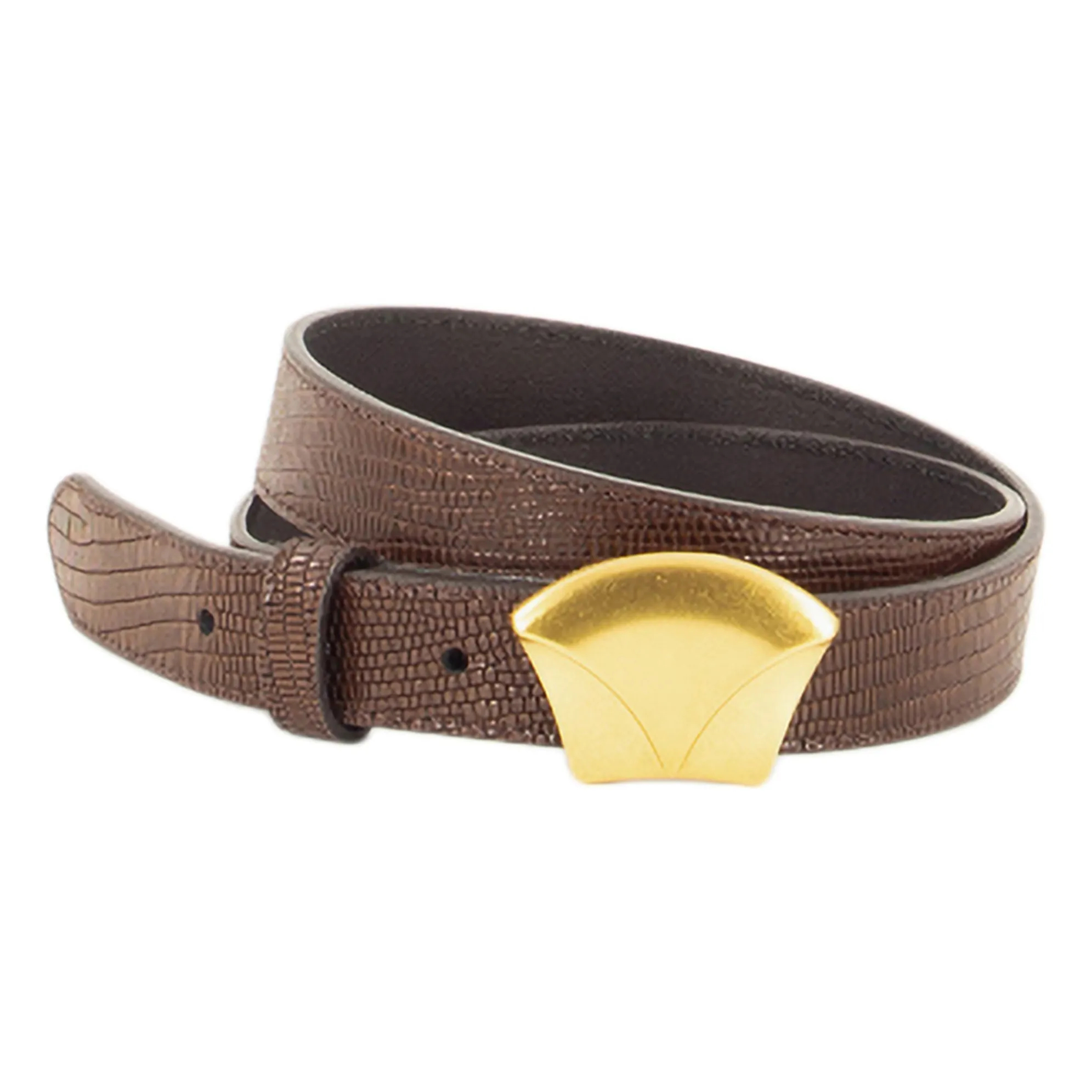 Sessùn Brown Diviluz Lizard Leather Belt