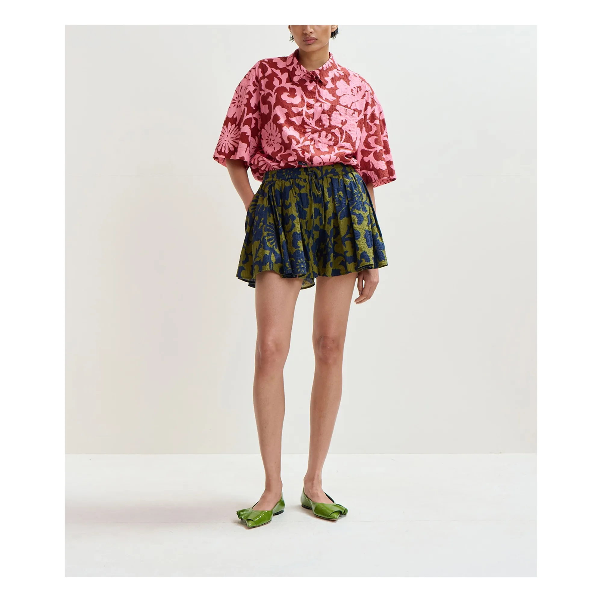 Short Jittery Coton | Avocat- Image produit n°1