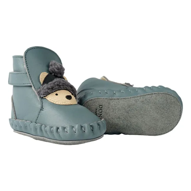 Junus Polar Bear Slippers | Grey blue