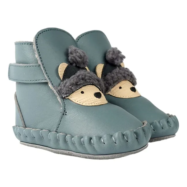 Junus Polar Bear Slippers | Grey blue