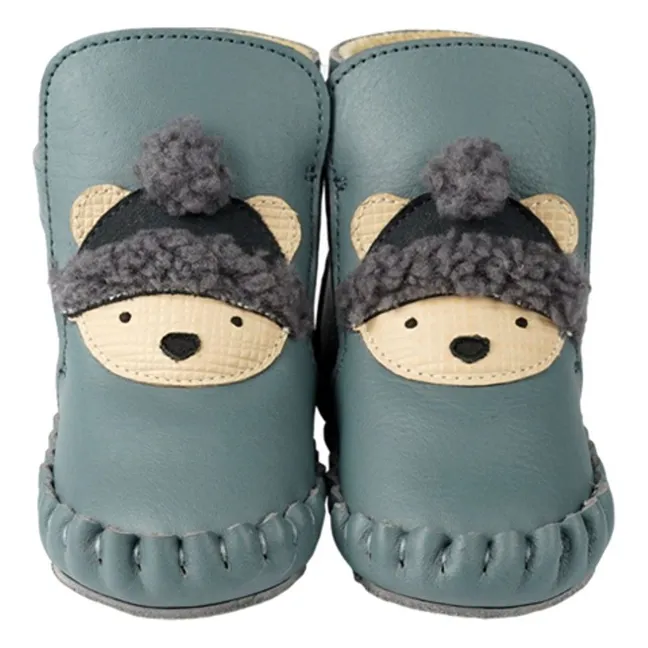 Junus Polar Bear Slippers | Grey blue