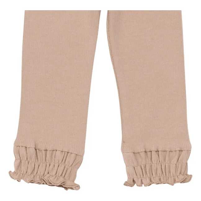 Legging Fronces Ies Coton Bio | Rose pêche