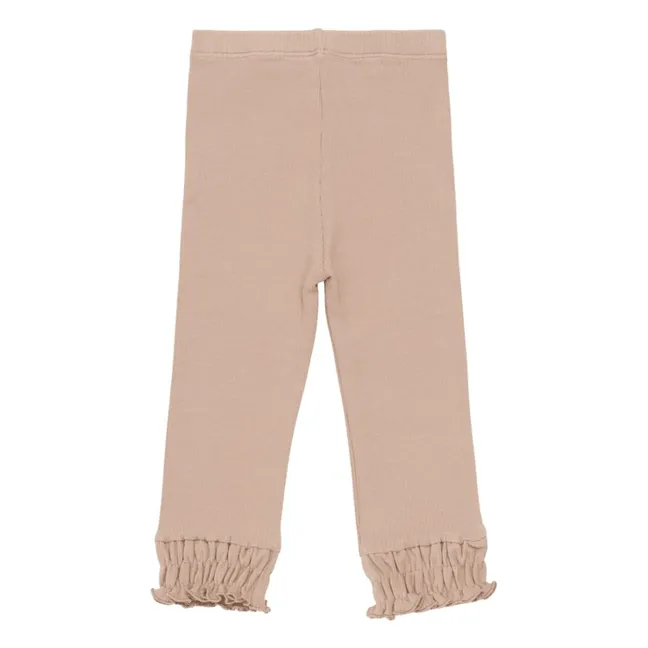 Legging Fronces Ies Coton Bio | Rose pêche