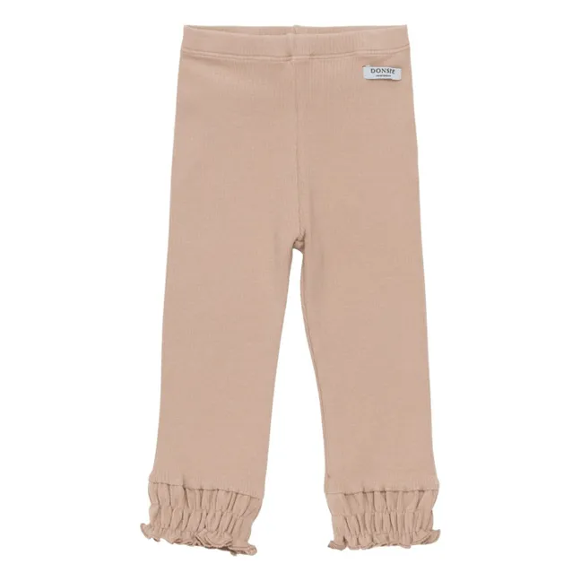 Legging Fronces Ies Coton Bio | Rose pêche