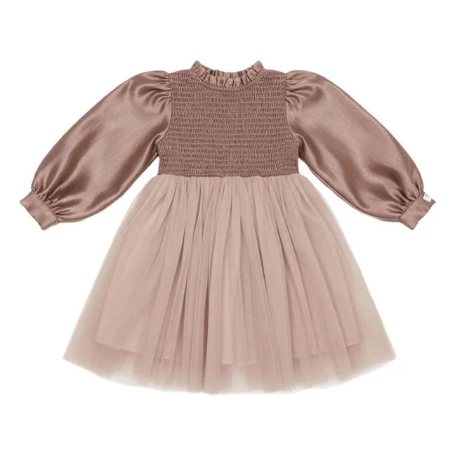 Robe Smockée Bi-Matière Janice | Rose