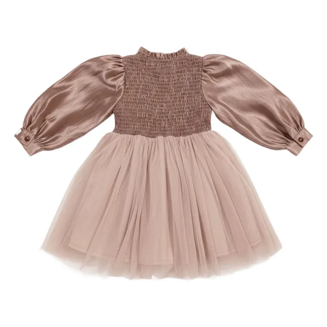 Robe Smockée Bi-Matière Janice | Rose