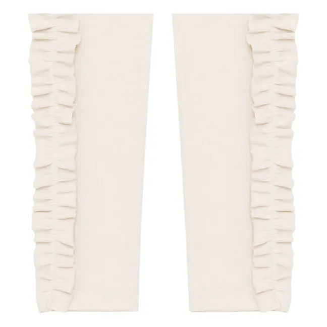 Legging Volants Audun Coton Bio | Ecru