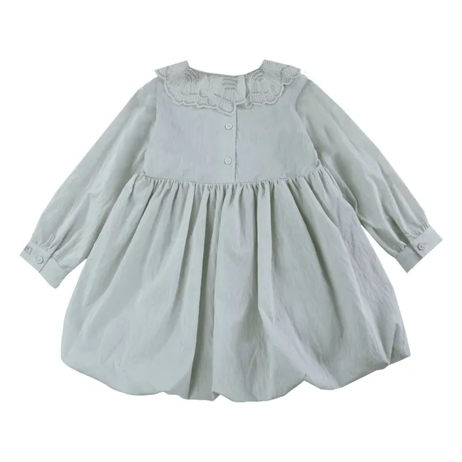 Robe Col Brodé Doriane | Gris clair