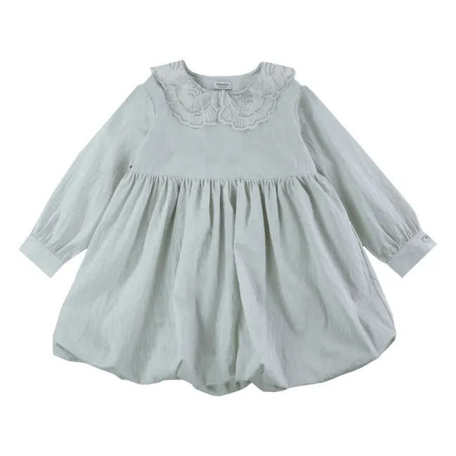 Robe Col Brodé Doriane | Gris clair