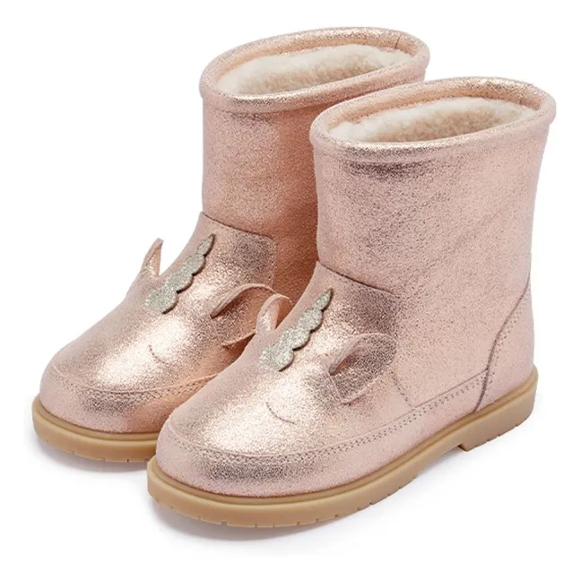 Iridescent Xelly Filled Boots | Pink