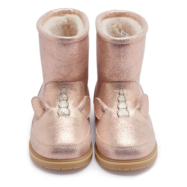 Iridescent Xelly Filled Boots | Pink