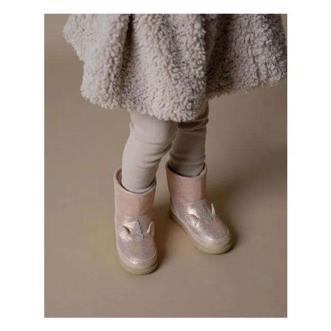 Iridescent Xelly Filled Boots | Pink