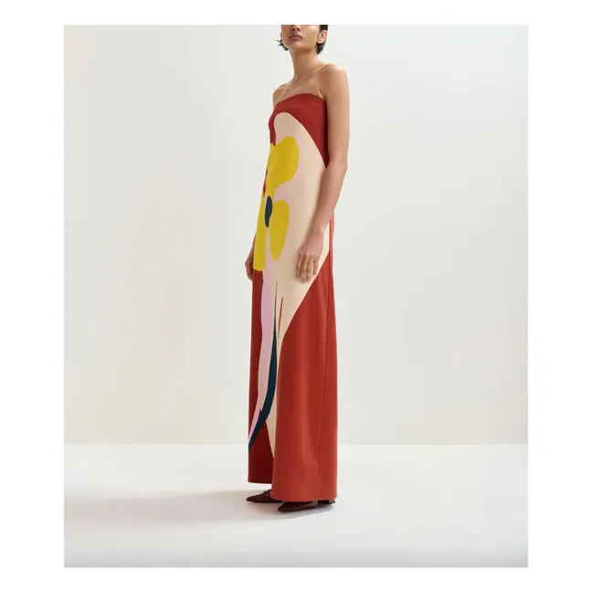 Jannick Cotton Dress | Brick red