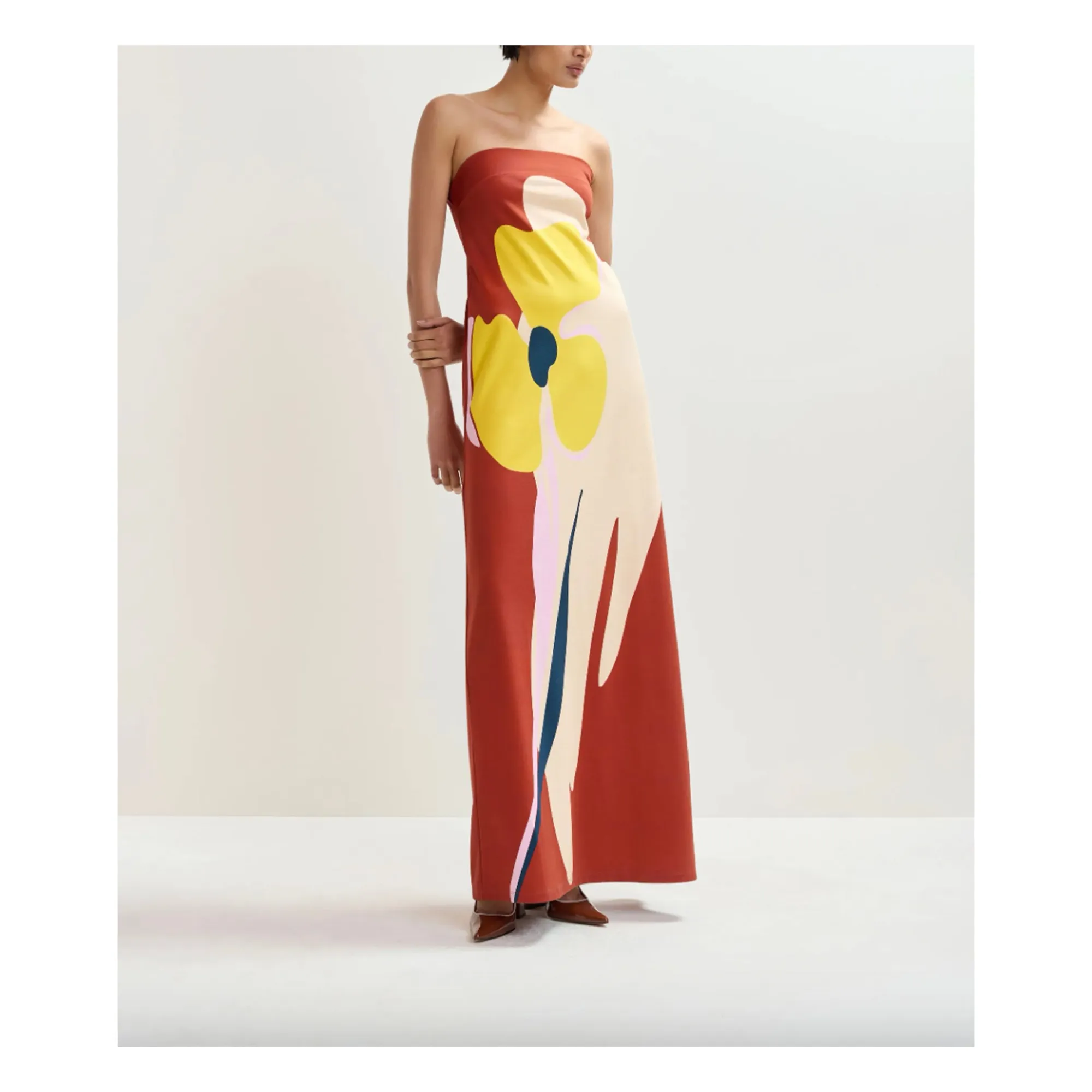 Robe Jannick Coton | Brique- Image produit n°1