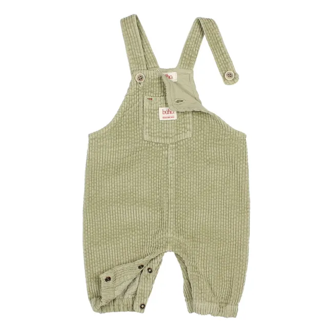 Corduroy Pocket Dungarees | Pale green