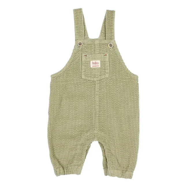 Corduroy Pocket Dungarees | Pale green