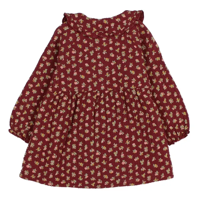 Robe Cottage Fleurie Coton Bio | Bordeaux