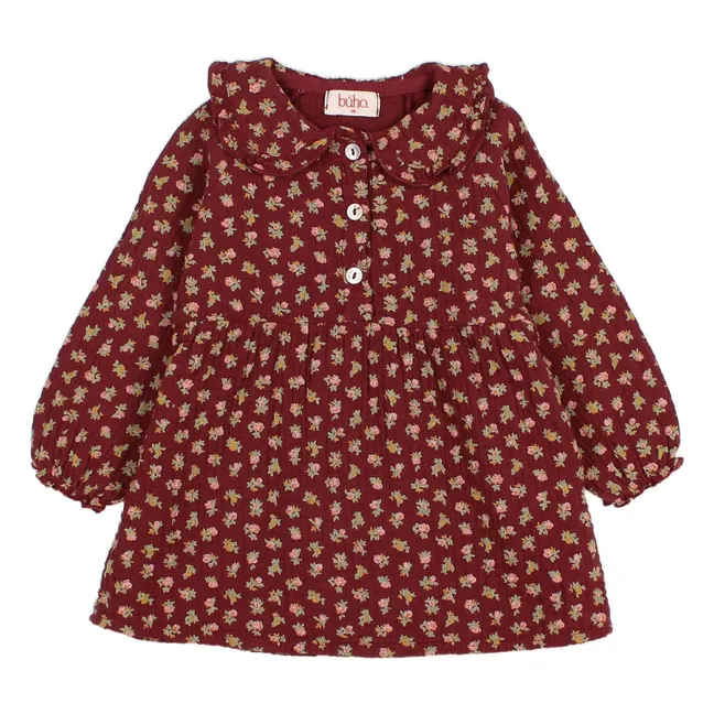 Robe Cottage Fleurie Coton Bio | Bordeaux
