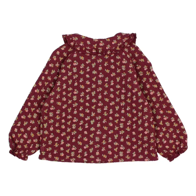Blouse Col Claudine Cottage Fleurie Coton Bio | Rose pâle
