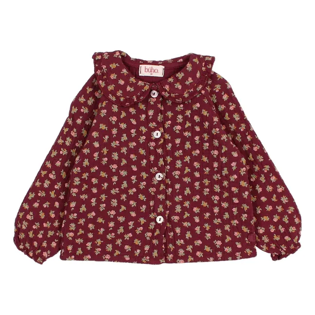 Blouse Col Claudine Cottage Fleurie Coton Bio | Rose pâle