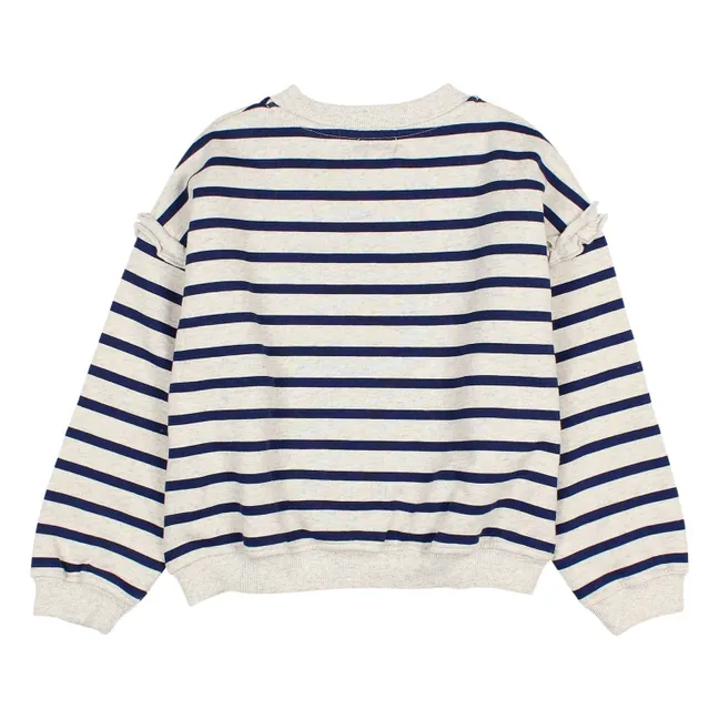 Sweat Girly Sailor Rayé Coton Bio | Bleu marine