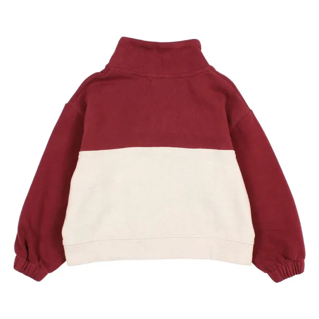 Sweat Col Camionneur Bicolore | Bordeaux