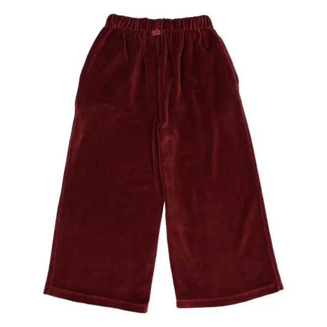 Pantalon Large Velours | Bordeaux