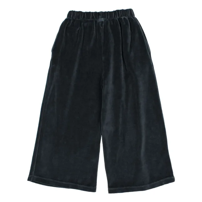 Pantalon Large Velours | Gris foncé