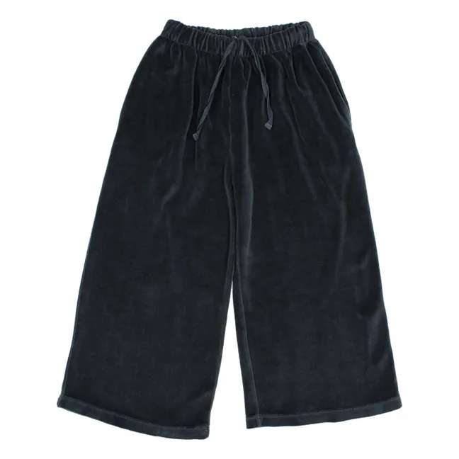 Pantalon Large Velours | Gris foncé