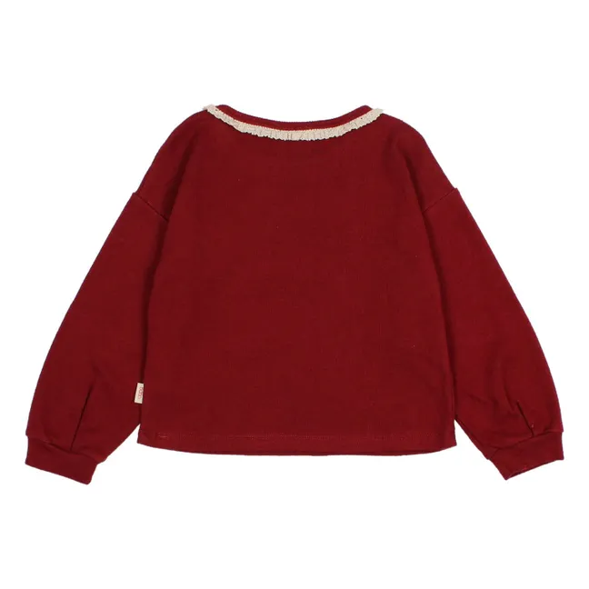 Girly ribbed T-shirt | Burgundy
