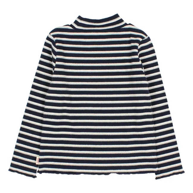 Striped turtleneck T-shirt | Navy blue