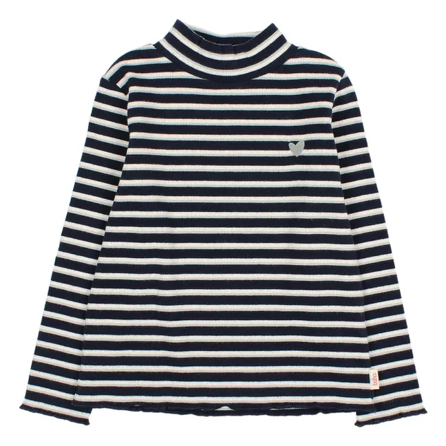 Striped turtleneck T-shirt | Navy blue